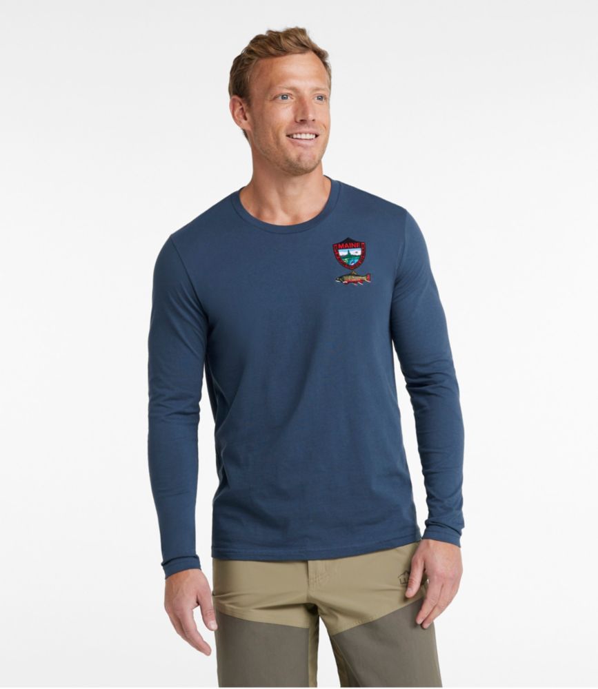 Men's MIF&W Tee, Long-Sleeve Brook Trout, Indigo, small image number 2