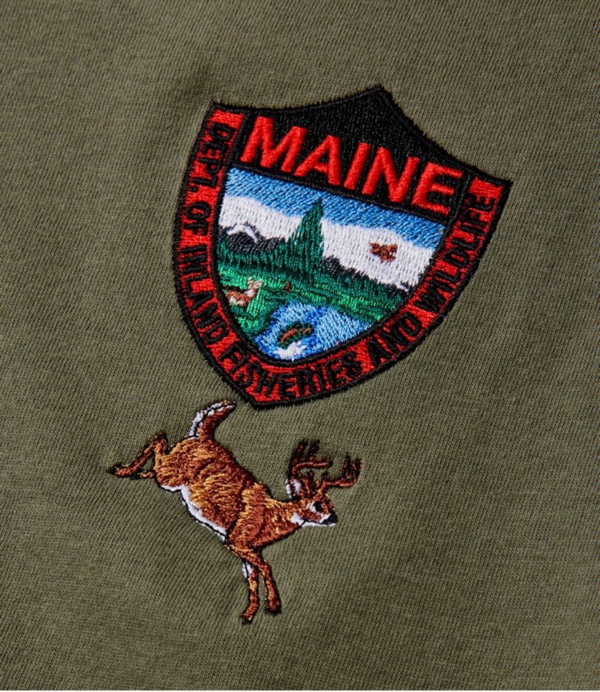 Men's MIF&W Tee, Long-Sleeve White-Tailed Deer, Military Green, small image number 4