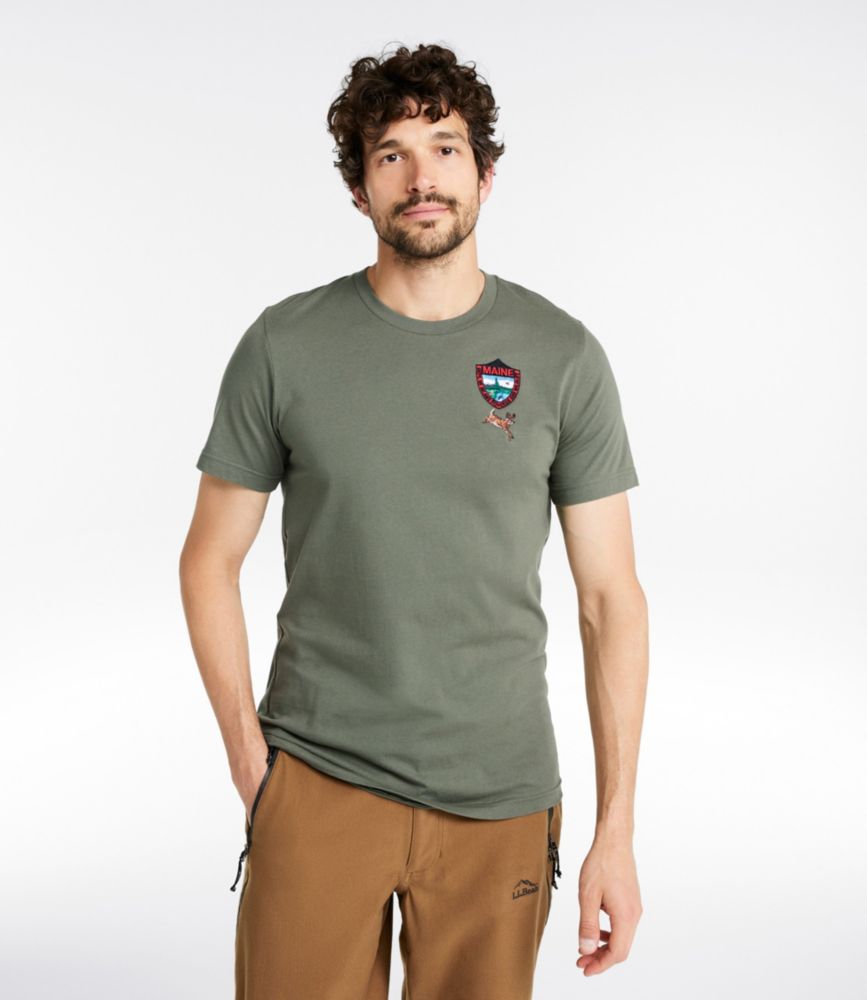 Men's Maine Inland Fisheries and Wildlife Tee, White-Tailed Deer, Military Green, small image number 2