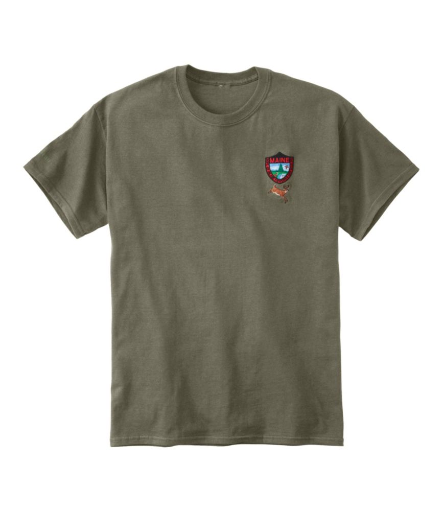 Men's Maine Inland Fisheries and Wildlife Tee, White-Tailed Deer, Military Green, small image number 1