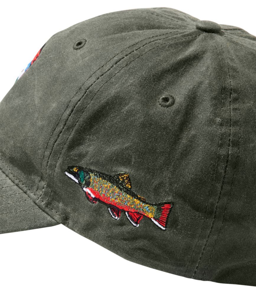 Adults' MIF&W Waxcloth Hat, Brook Trout, Forest Green, small image number 5
