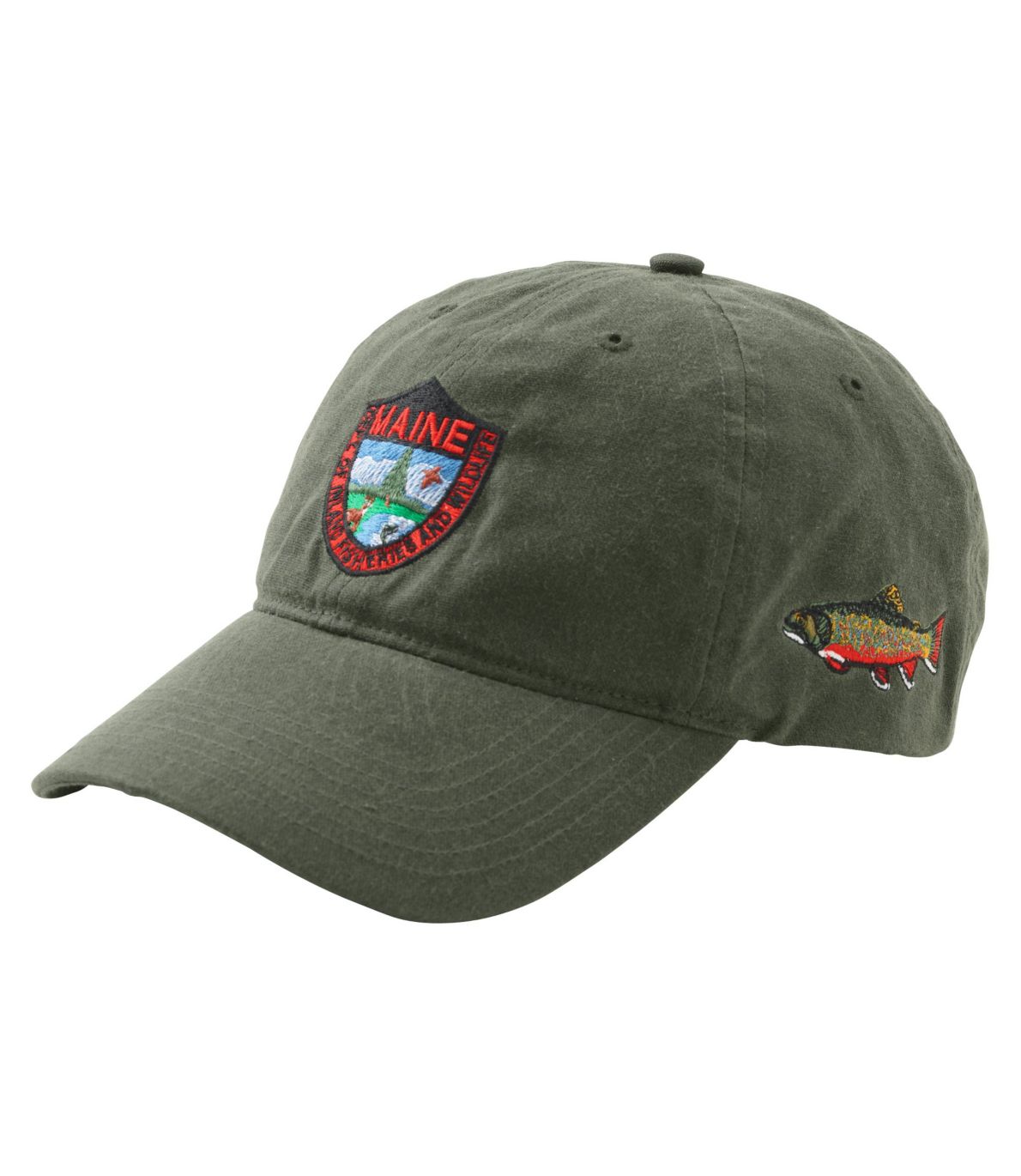 Adults' MIF&W Waxcloth Hat, Brook Trout at L.L. Bean