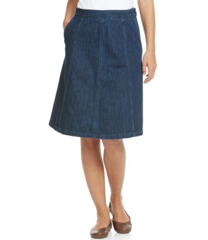 Women's L.L.Bean Gored Skirt, Denim | Free Shipping at L.L.Bean.