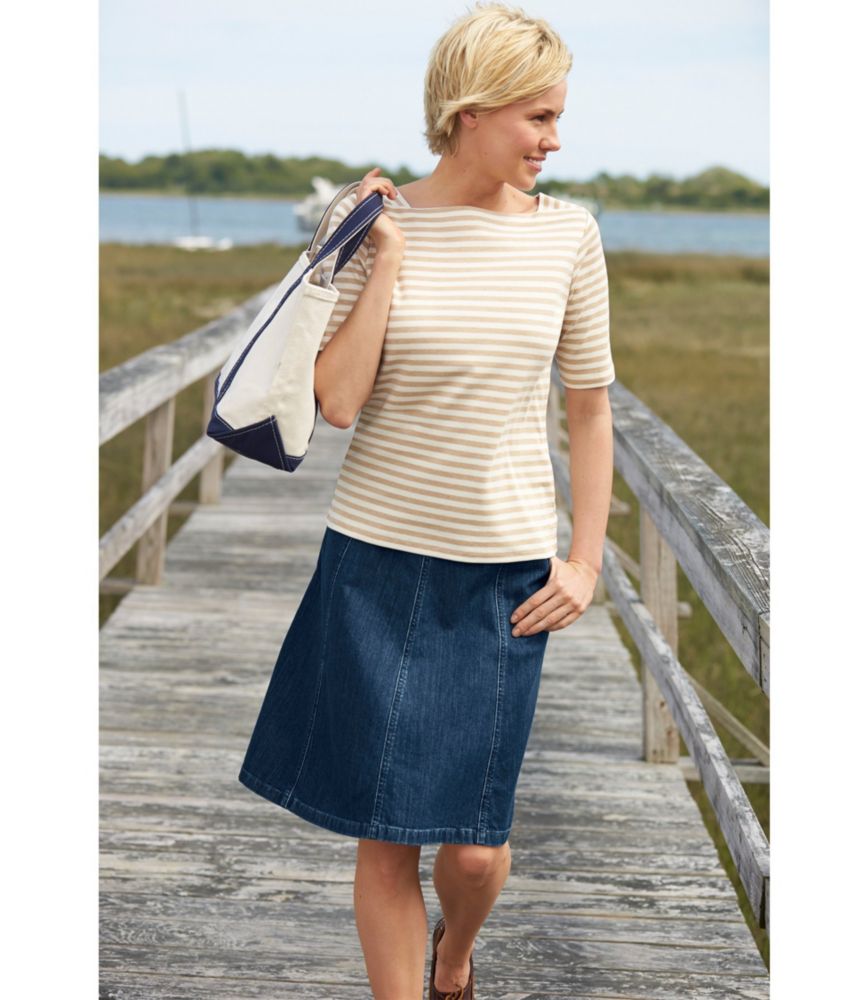 gored denim skirt