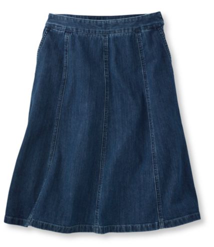 Women's L.L.Bean Gored Skirt, Denim | Free Shipping at L.L.Bean.