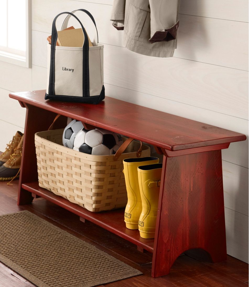 Rustic Wooden Mudroom Bench Large