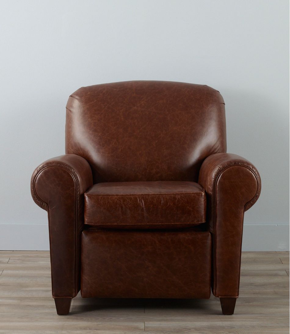 L Bean Leather Lodge Recliner, Leather Club Chair Recliner