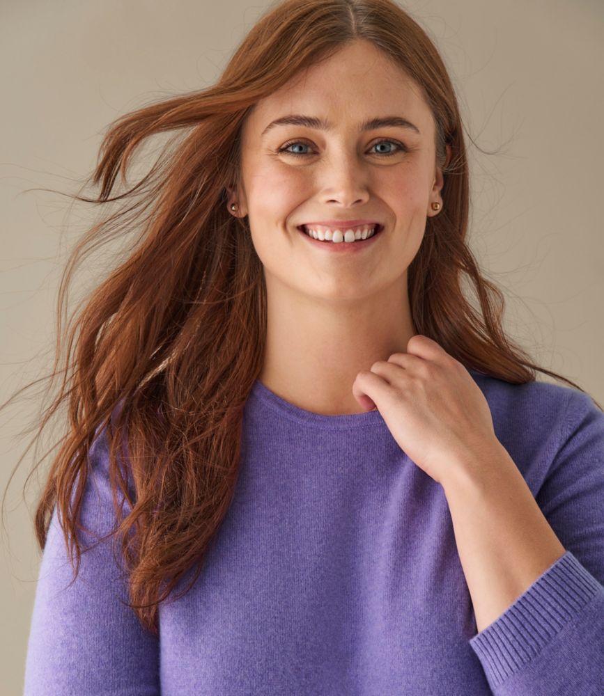 Women's Classic Cashmere, Crewneck, Toffee Donegal, small image number 8