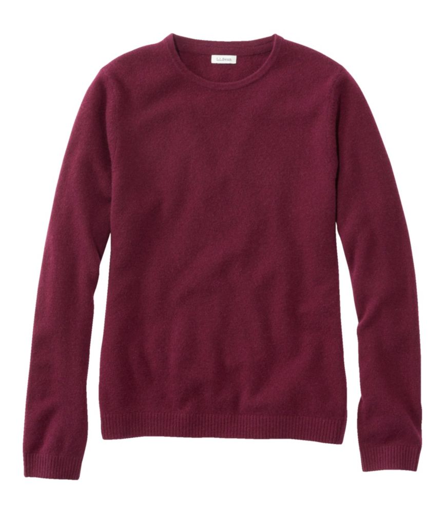 Women's Classic Cashmere, Crewneck, Deep Wine, small image number 1