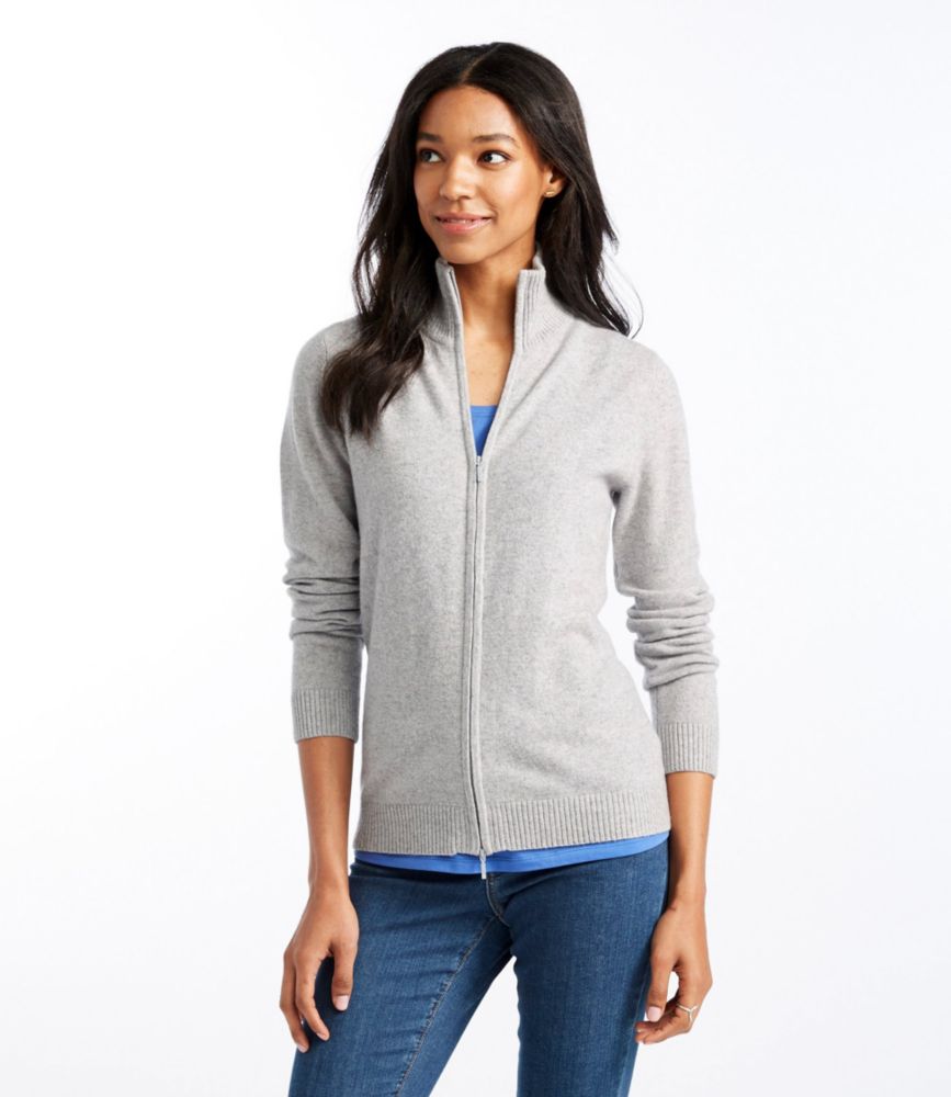 cashmere zipper cardigan