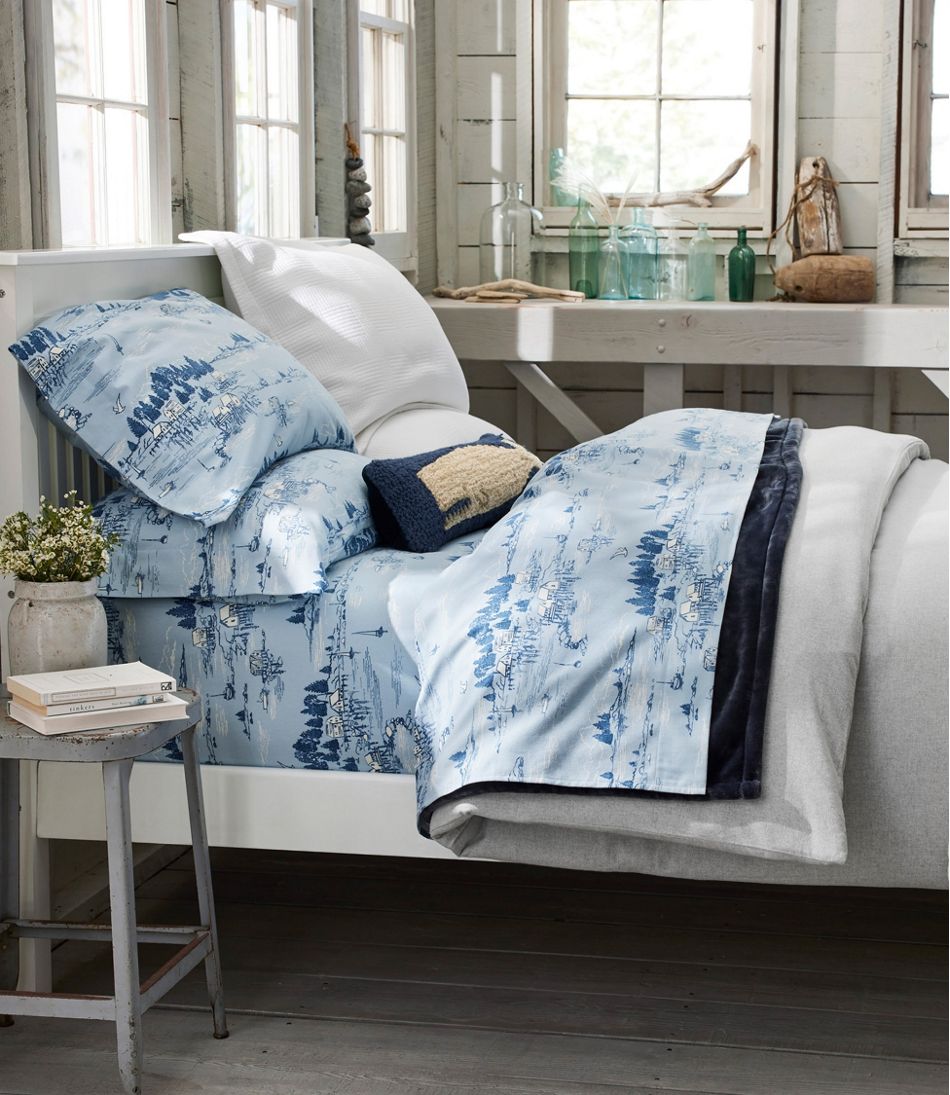 Ultrasoft Comfort Flannel Comforter Cover White | L.L.Bean, Full