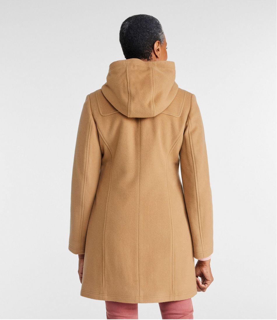 OMZIN Classic Duffle Coat Women Trench Coat Hooded Winter Casual Outerwear Fleece Pockets 