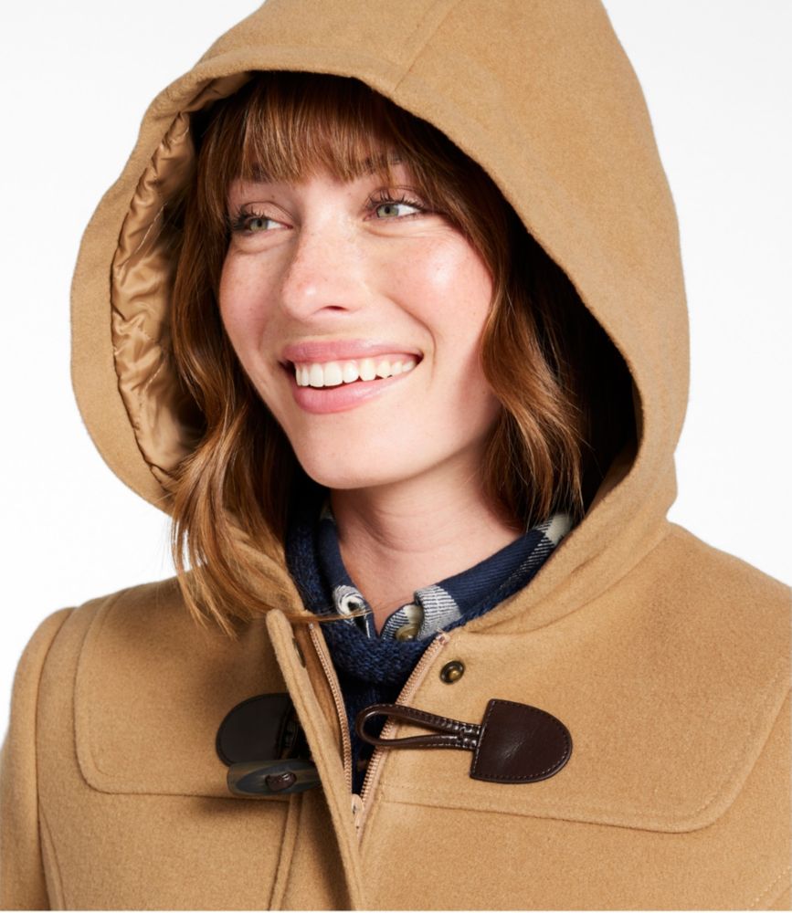 Women's Classic Lambswool Duffel Coat, Camel, small image number 6