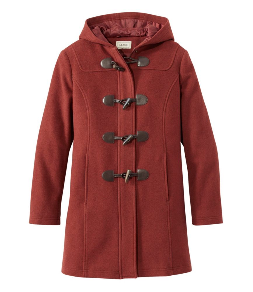 Women's Classic Lambswool Duffel Coat, Hickory Heather, small image number 1