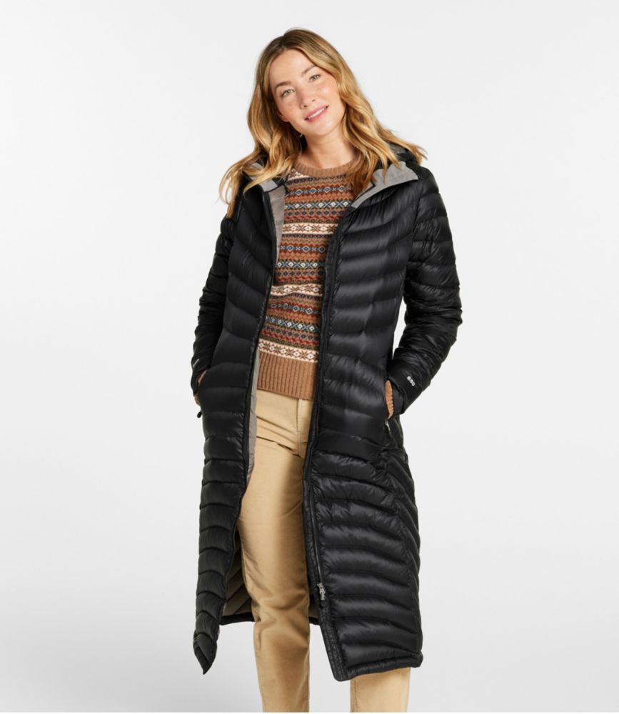 womens long down jacket with fur hood