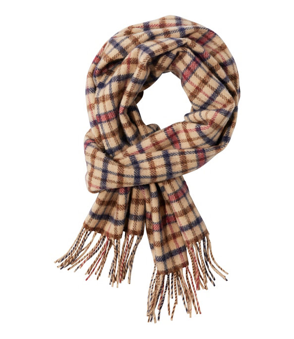 Irish Lambswool Scarf, Katahdin Khaki Plaid, large image number 0