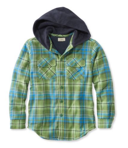 Boys' Fleece-Lined Hooded Flannel Shirt | Free Shipping at L.L.Bean