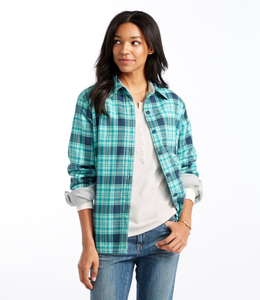 womens lined flannel shirt jacket