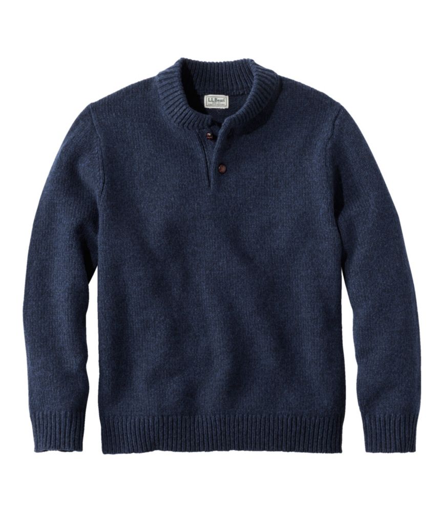 Men's L.L.Bean Classic Ragg Wool Sweater, Henley, Nautical Navy, small image number 1