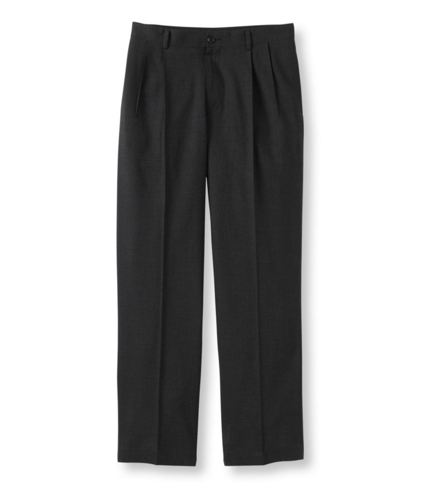 Men's Washable YearRound Wool Pants, Classic Fit Pleated Pants