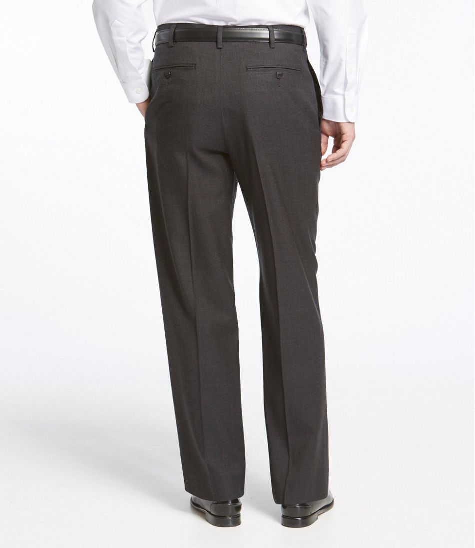 Men's Washable Year-Round Wool Pants, Classic Fit Plain Front