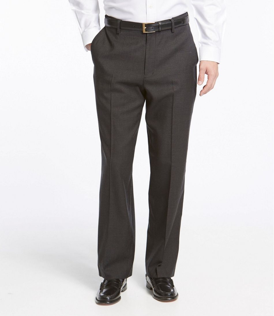Men's Washable Year-Round Wool Pants, Natural Fit Hidden Comfort Plain Front | at L.L.Bean