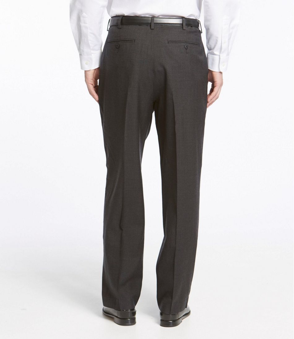 Men's Washable Year-Round Wool Pants, Natural Fit Hidden Comfort Plain ...