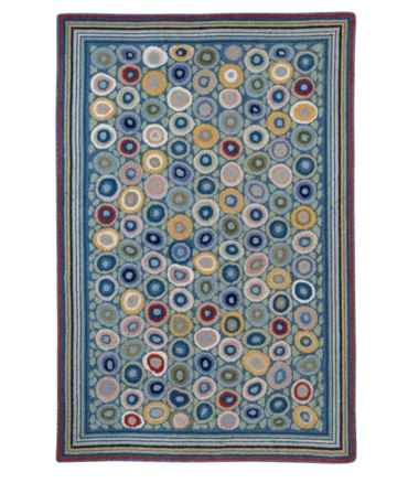 Wool Hooked Rug, Coins
