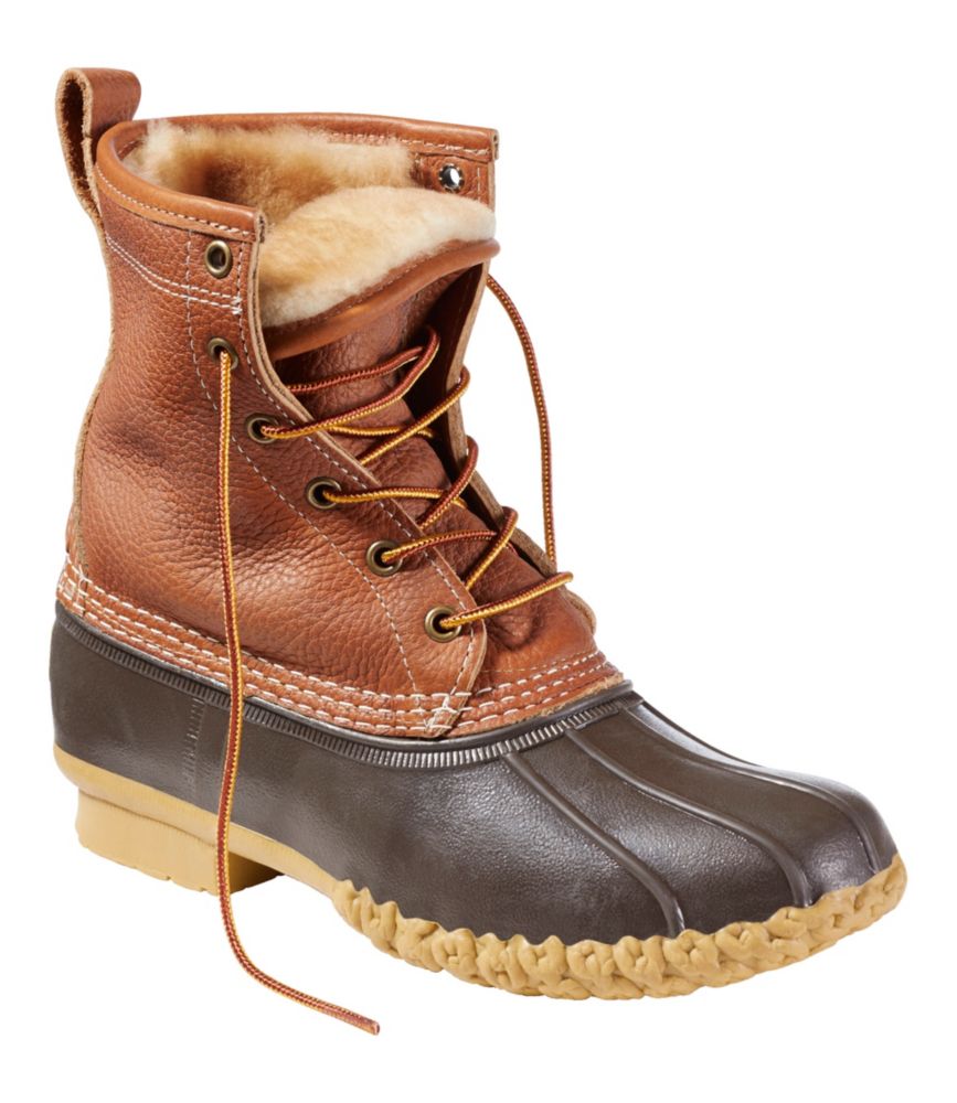 Women's Bean Boots, 8" Shearling-Lined Insulated, Tan/Brown, small image number 6