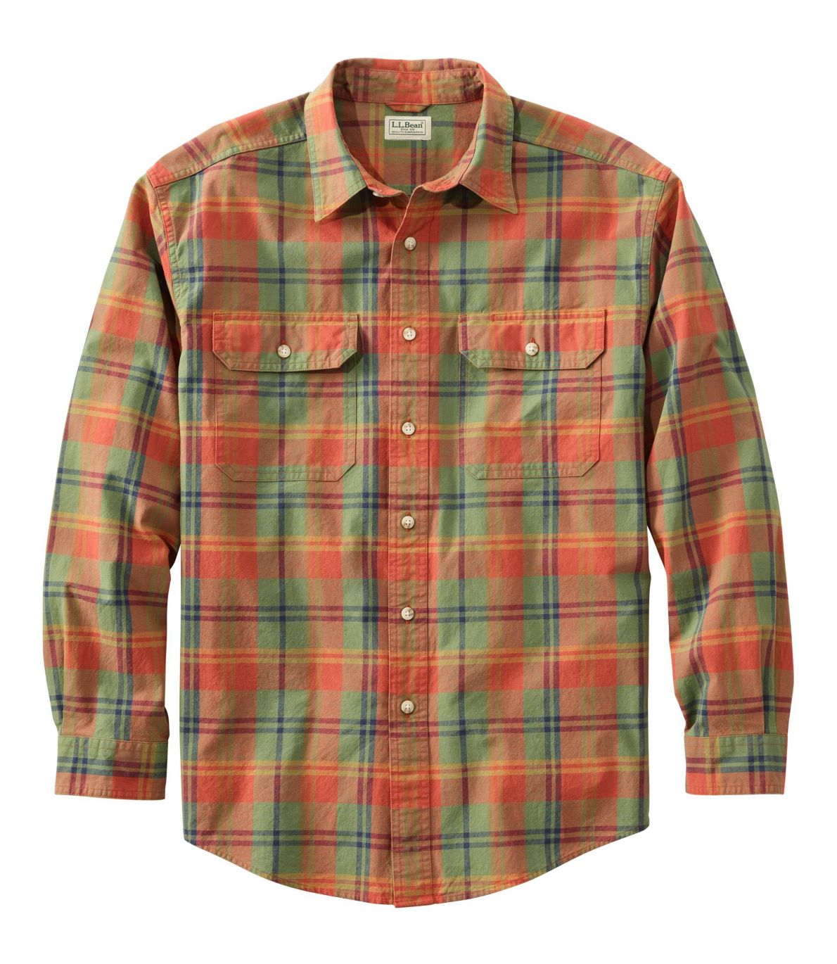 Men's Sunwashed Canvas Shirt, Traditional Fit Plaid