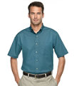 Men's Short-Sleeve Wrinkle-Free Chino Shirt, Dark Indigo, small image number 1