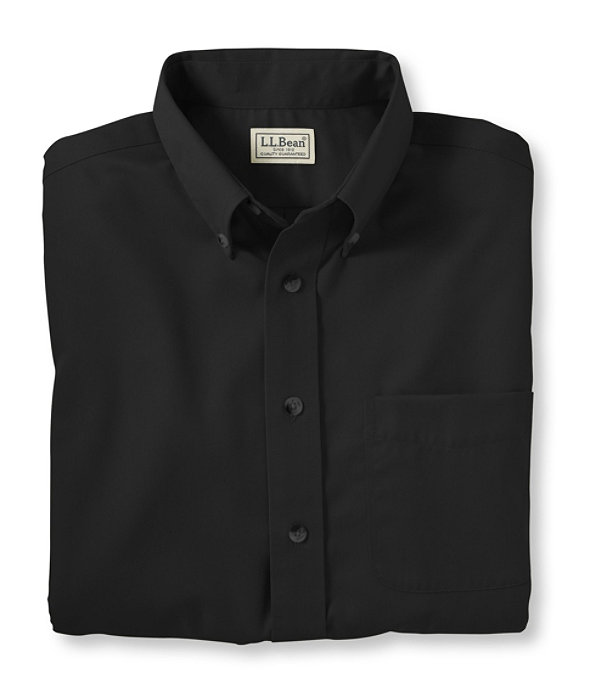 Men's Short-Sleeve Wrinkle-Free Chino Shirt, Ink Black, largeimage number 0