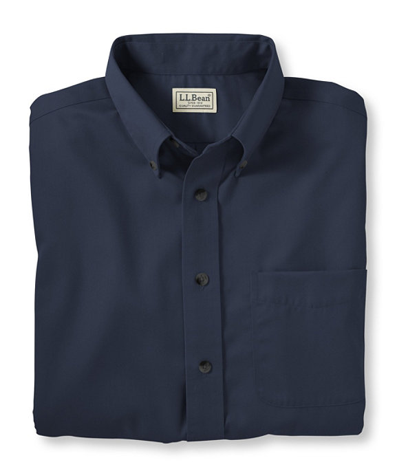 Men's Short-Sleeve Wrinkle-Free Chino Shirt, Dark Indigo, largeimage number 0
