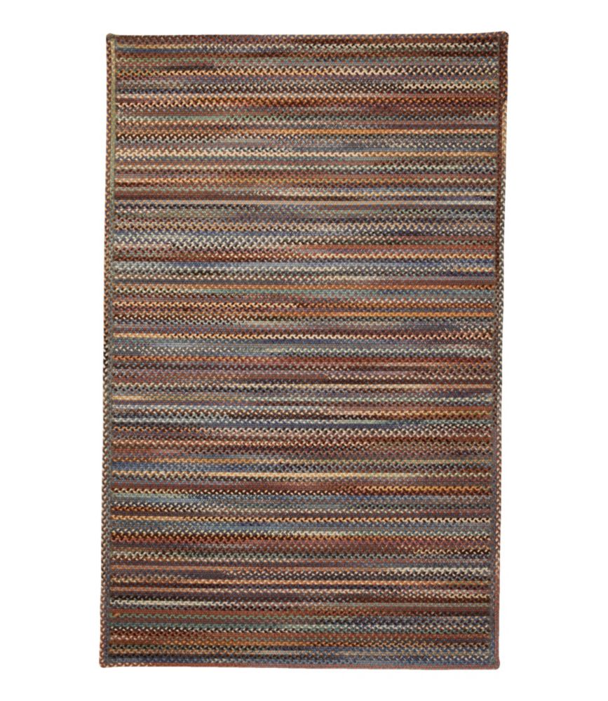 L.L.Bean Braided Wool Rug, Horizontal Braid, Denim/Chestnut Multi, small image number 1