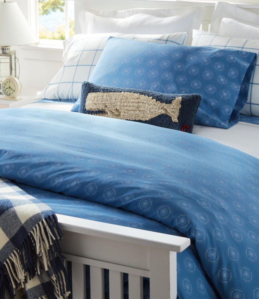 Wool Hooked Throw Pillow, White Whale, 8" x 24" Throw Pillows at L.L.Bean