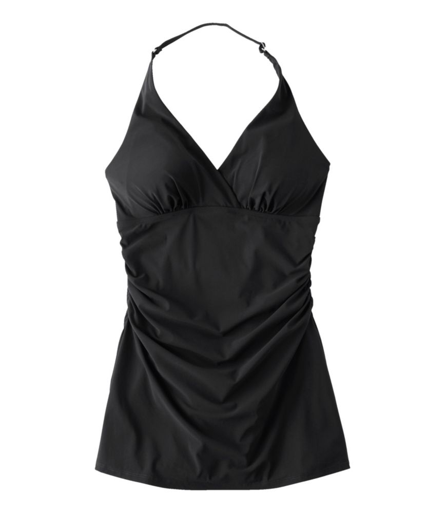 black halter swim dress