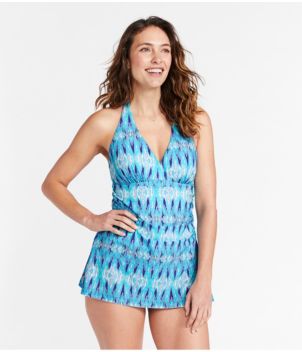 Women's Shaping Swimwear, Clasp Halter Dress Print