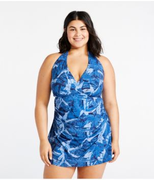 Women's Shaping Swimwear, Clasp Halter Dress Print