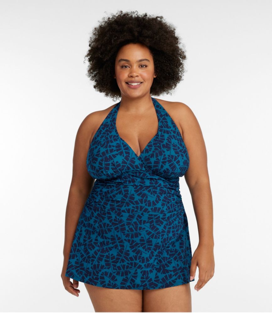 Women's Shaping Swimwear, Clasp Halter Dress Print