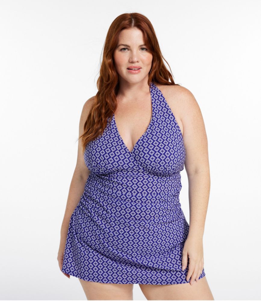 Women's Shaping Swimwear, Clasp Halter Dress Print