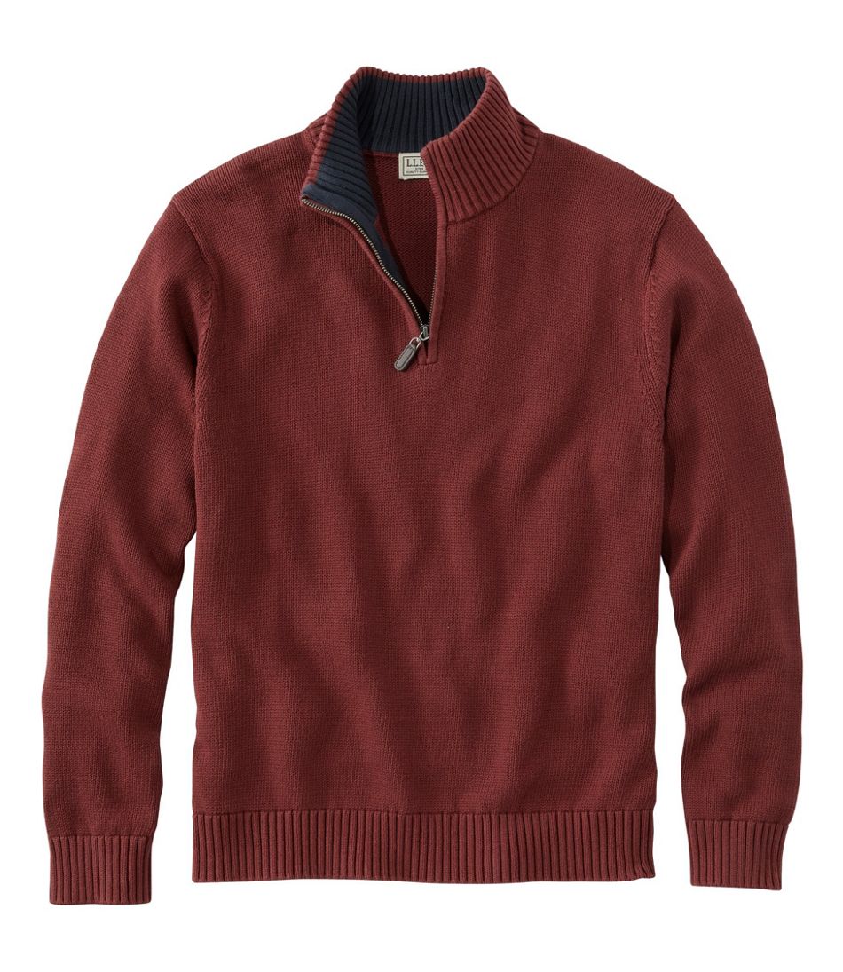 Men's Double L® Cotton Sweater, Quarter-Zip