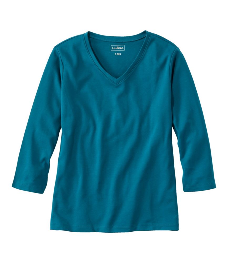 Women's L.L.Bean V-Neck, Three-Quarter-Sleeve