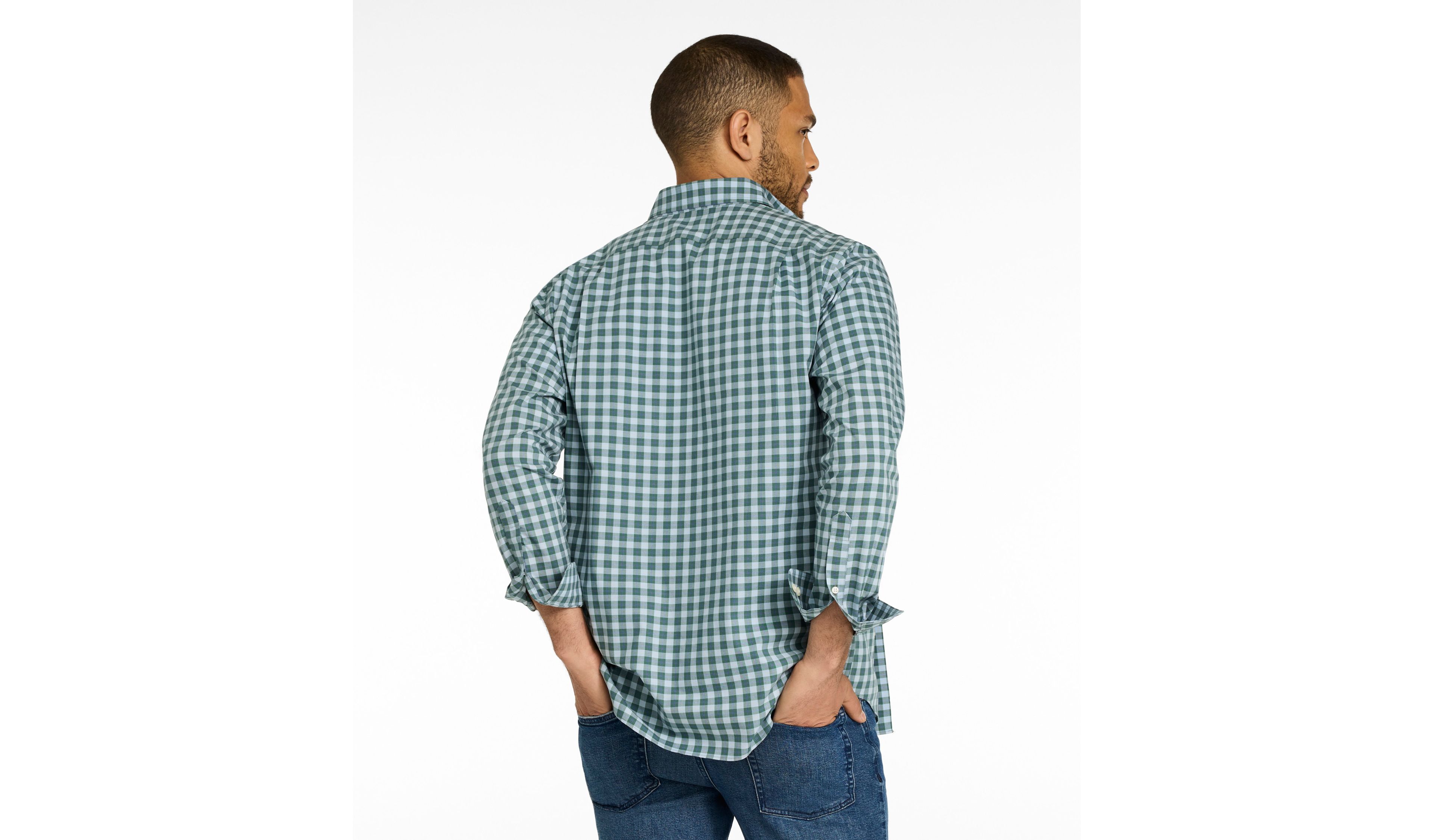 Men's Wrinkle-Free Kennebunk Sport Shirt, Slightly Fitted Check