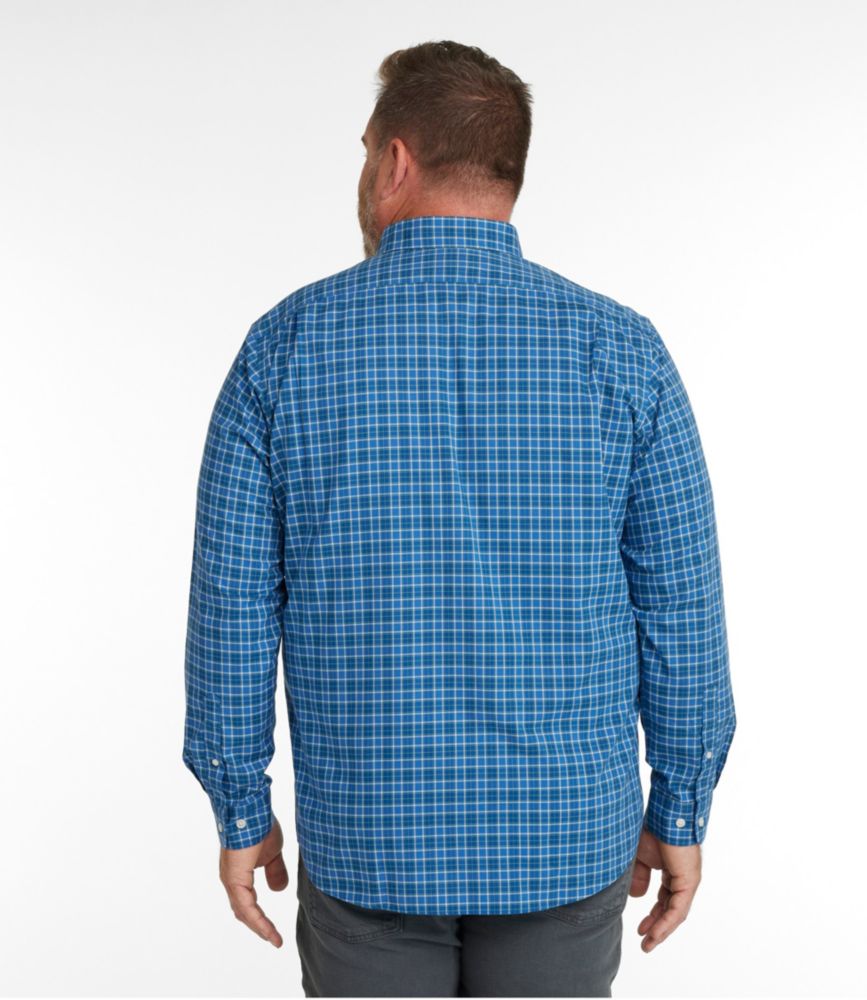 Men's Wrinkle-Free Kennebunk Sport Shirt, Slightly Fitted Check, Bering Blue, small image number 5