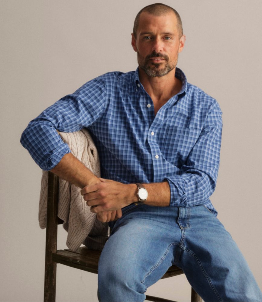 Men's Wrinkle-Free Kennebunk Sport Shirt, Slightly Fitted Check