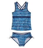 Girls' Tide Surfer Swimsuit, Two-Piece Print