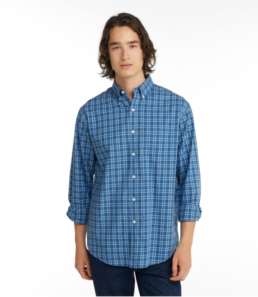 Men's Wrinkle-Free Kennebunk Sport Shirt, Traditional Fit Check, Goldenrod, small image number 2