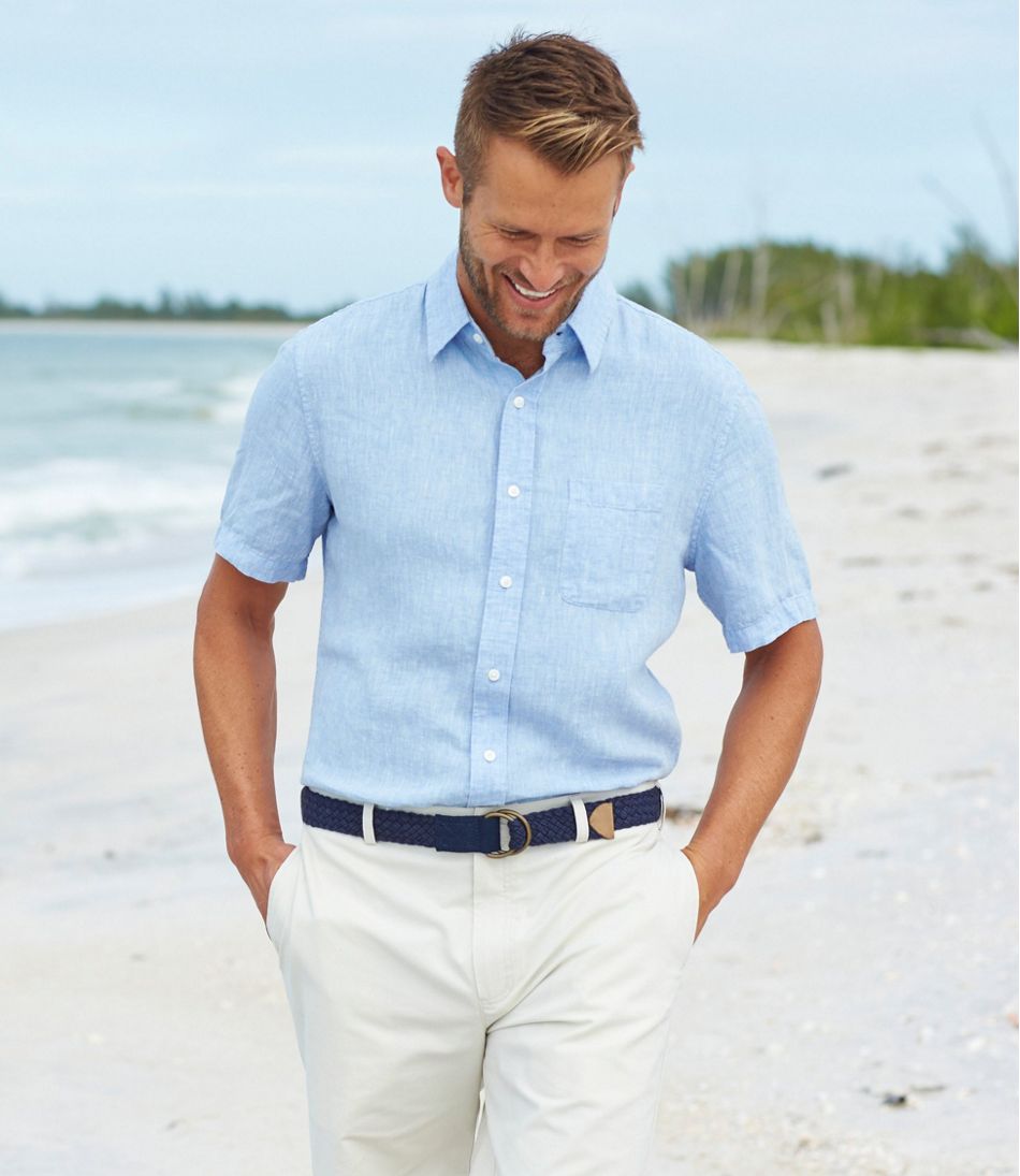 Men's L.L.Bean Linen Shirt, Slightly Fitted Short-Sleeve