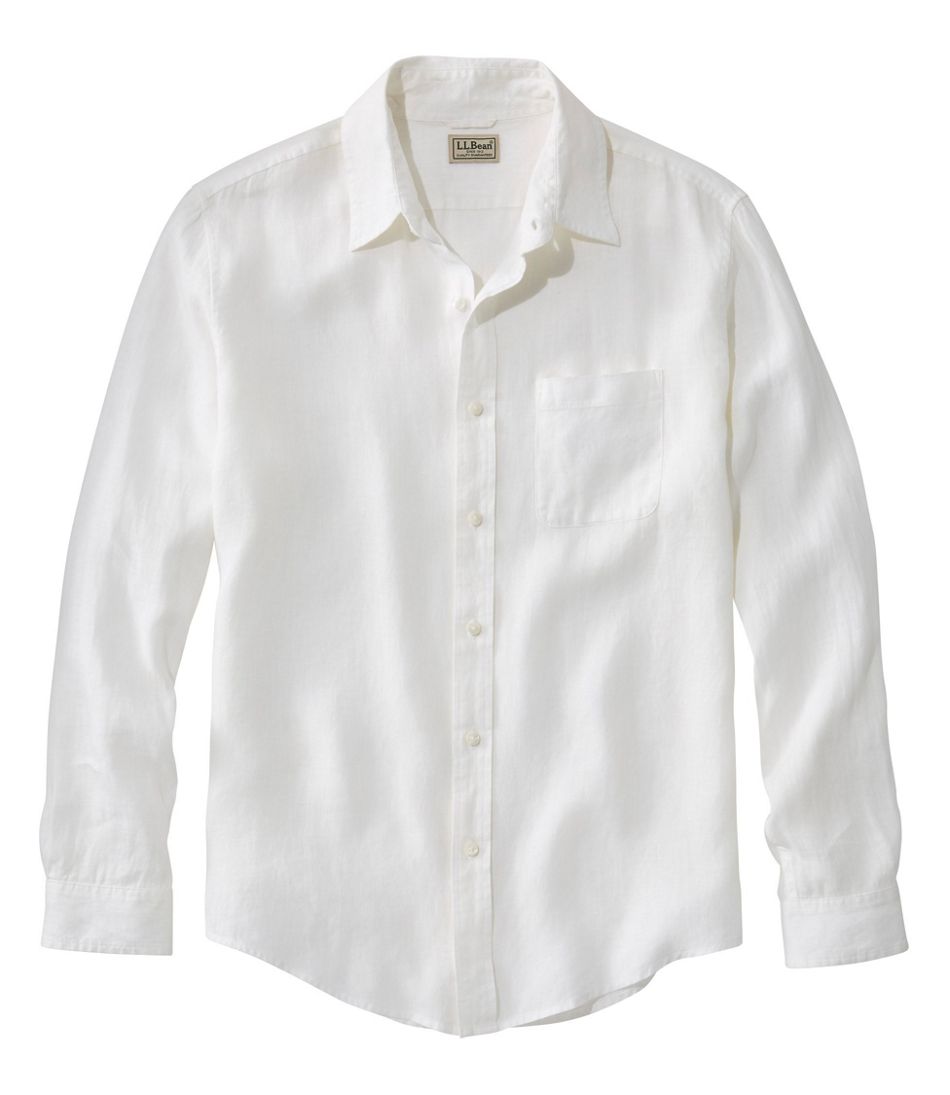 Men's Linen Shirts, White, Black & Long Sleeve