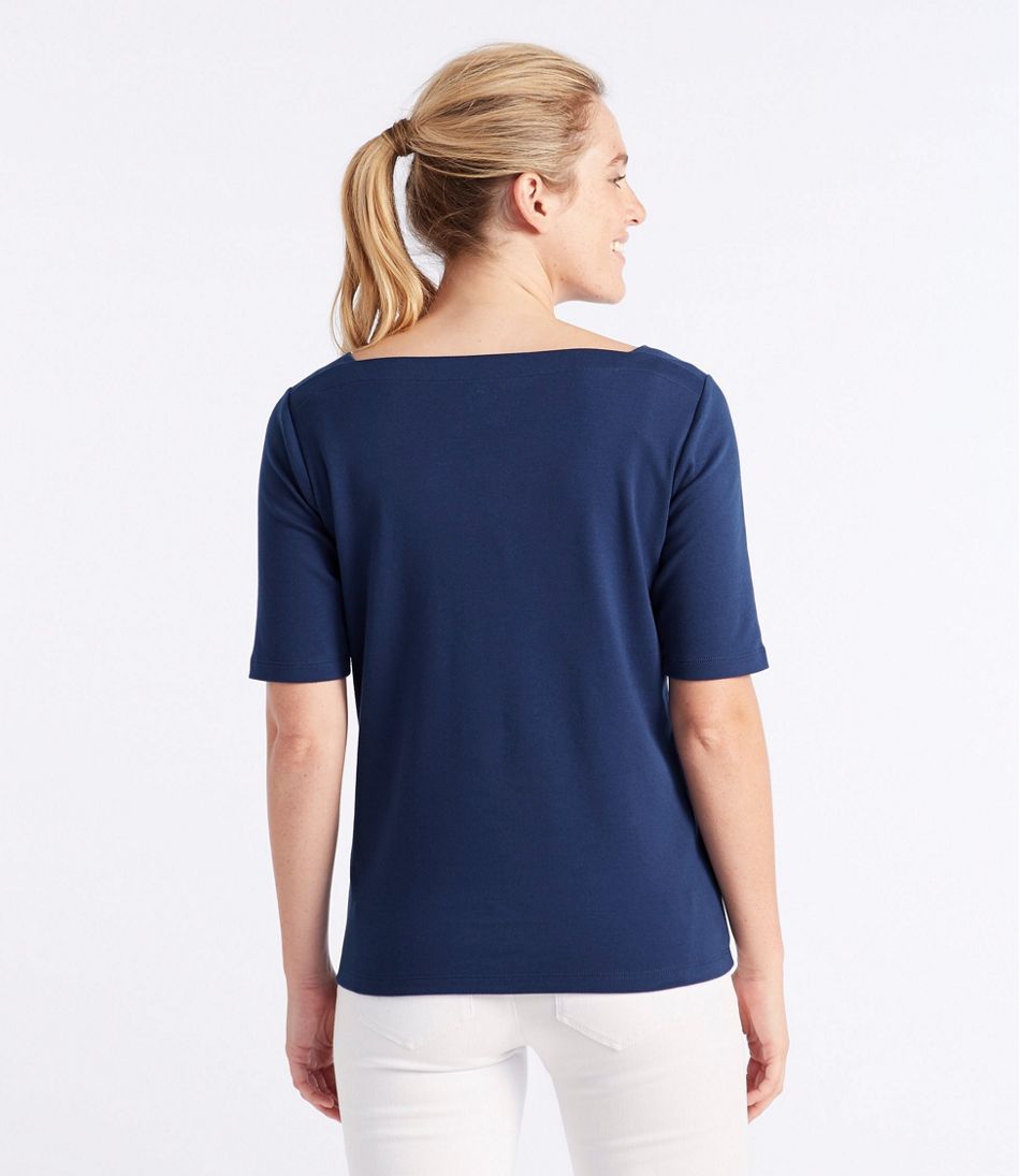Women's L.L.Bean Pullover, Elbow-Sleeve Square Boatneck | Shirts & Tops ...